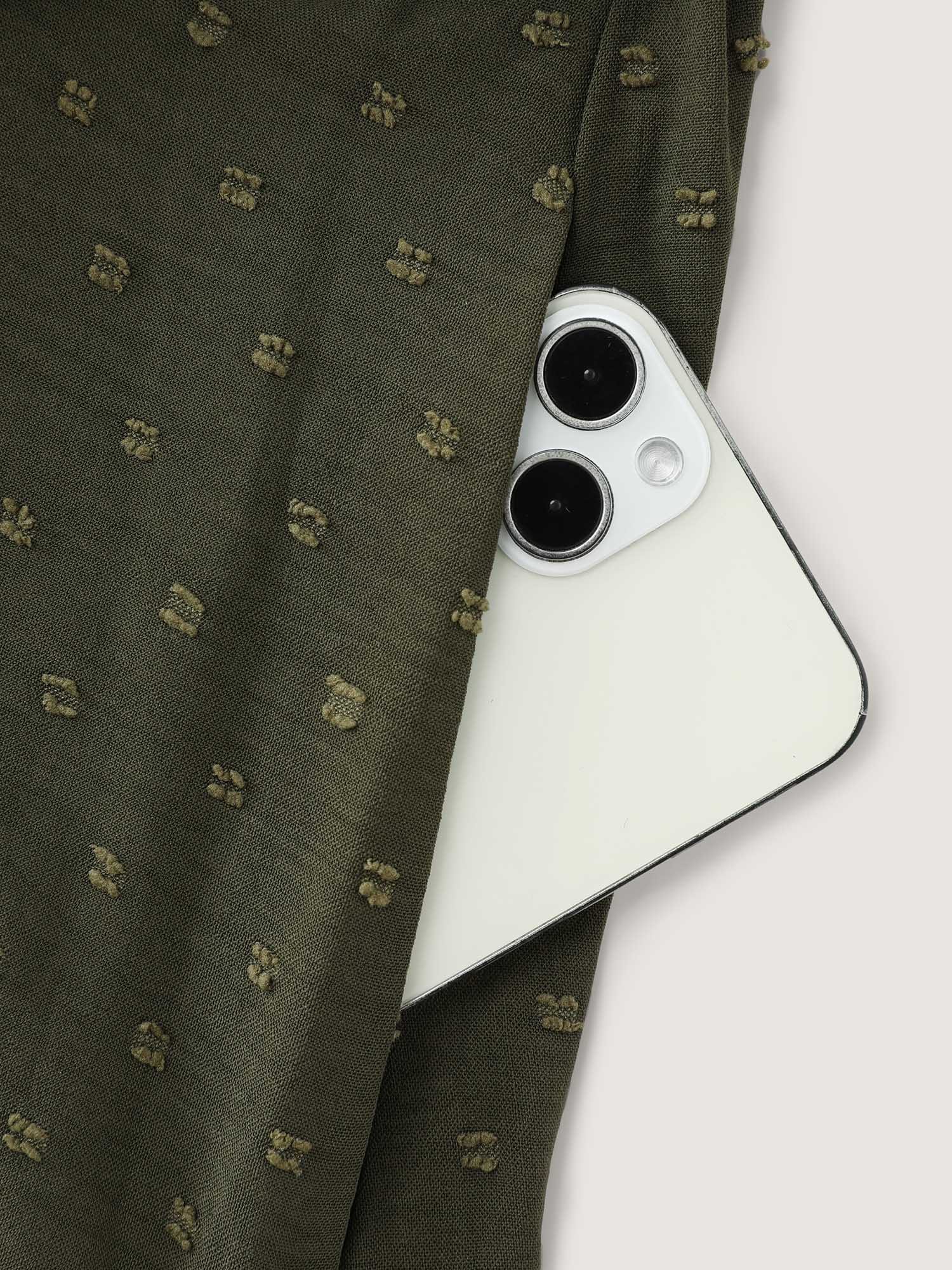 Textured Polka Dots Tiered Maxi Dress