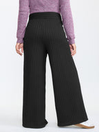 Stretchy Cable Knit Wide Leg Pants