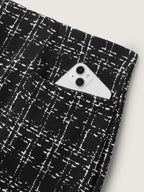 Tweed Texture Wide-Leg Pants