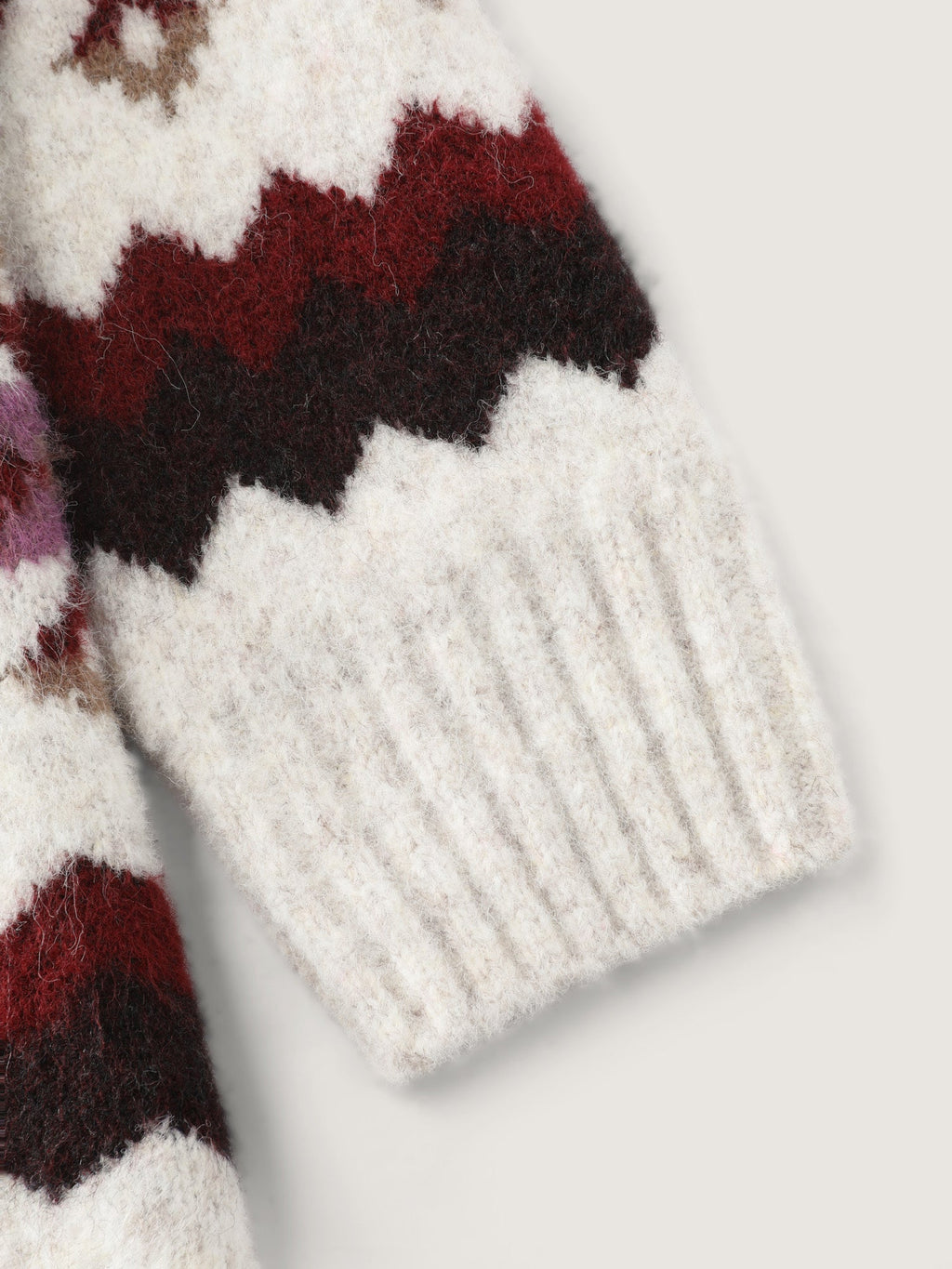 Boho Print Round Neck Ribbed Hem Pullover