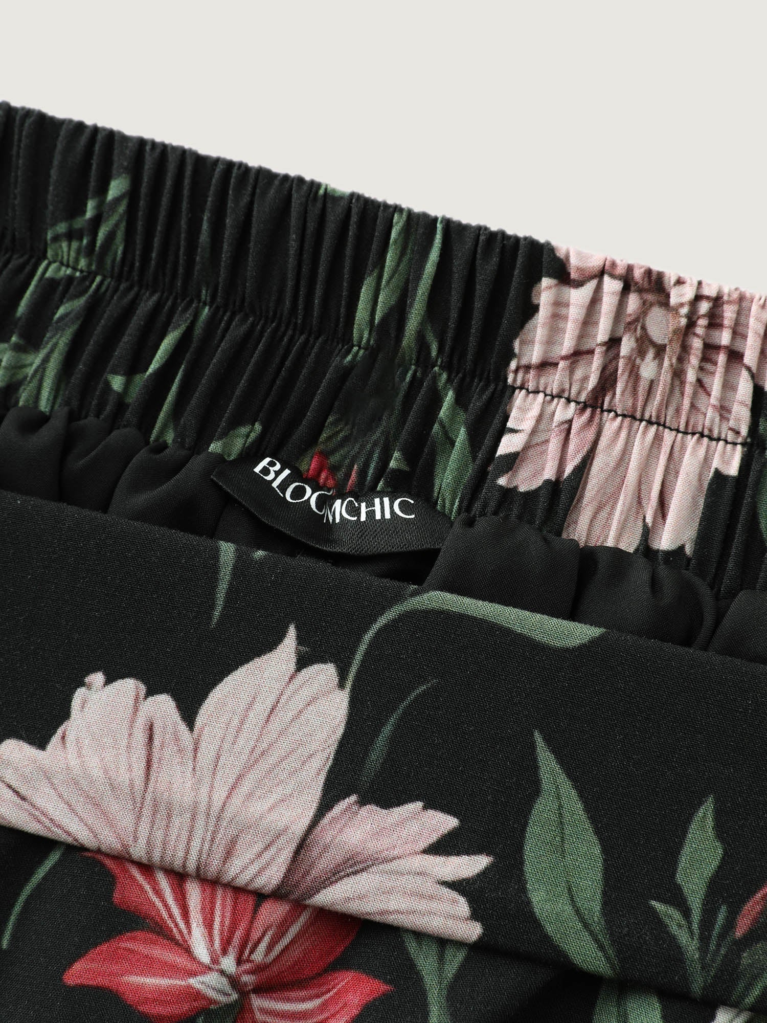 Floral Print Stretchy Waistband Maxi Skirt