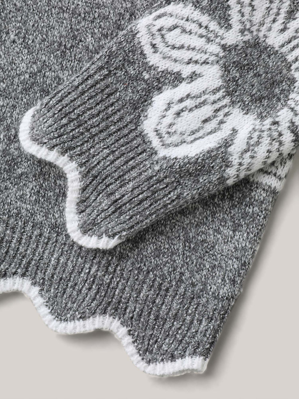 Floral Pattern Open-Front Knitted Cardigan