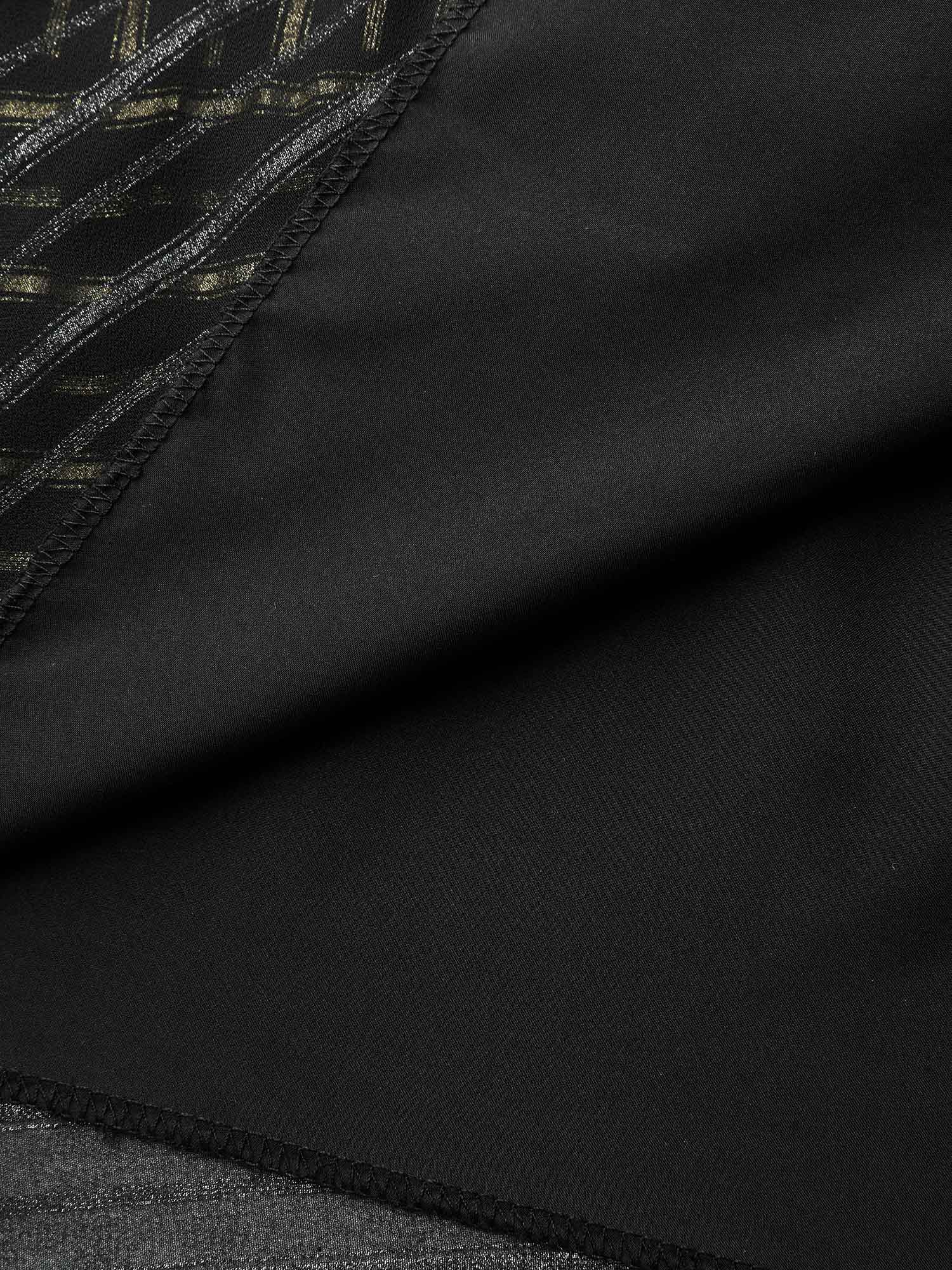 Shimmery Adjustable Gold Stamped Maxi Dress