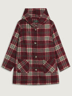 Plaid Fleece Hooded Button Coat