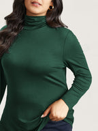 Supersoft Essentials Solid Funnel Neck Knit T-shirt