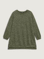 Relaxed Fit Split Hem Pullover