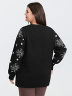 Deer Snowflake Pattern Jacquard Pullover