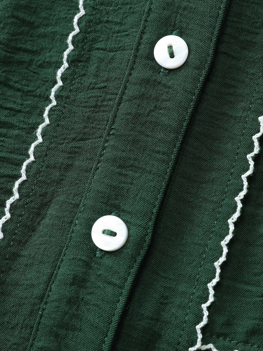 Ruffled Neck Tiered Button Knee-Length Dress