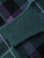 Holiday Plaid Turtleneck Fringe Hem Pullover