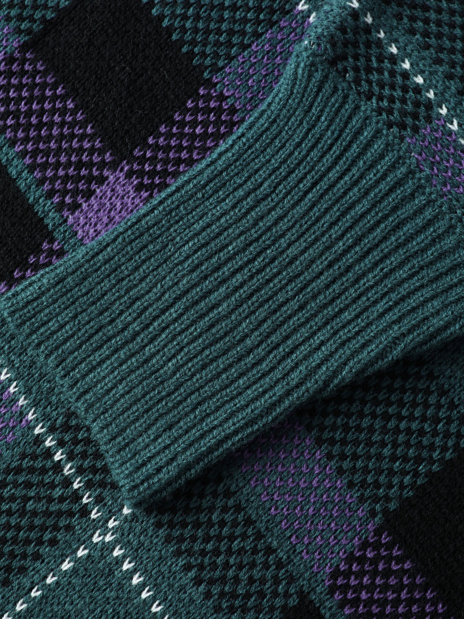 Holiday Plaid Turtleneck Fringe Hem Pullover