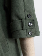 Rolled Button Sleeve Pockets Coat