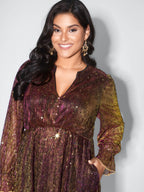 Starry Moon Sequin Button Mini Dress