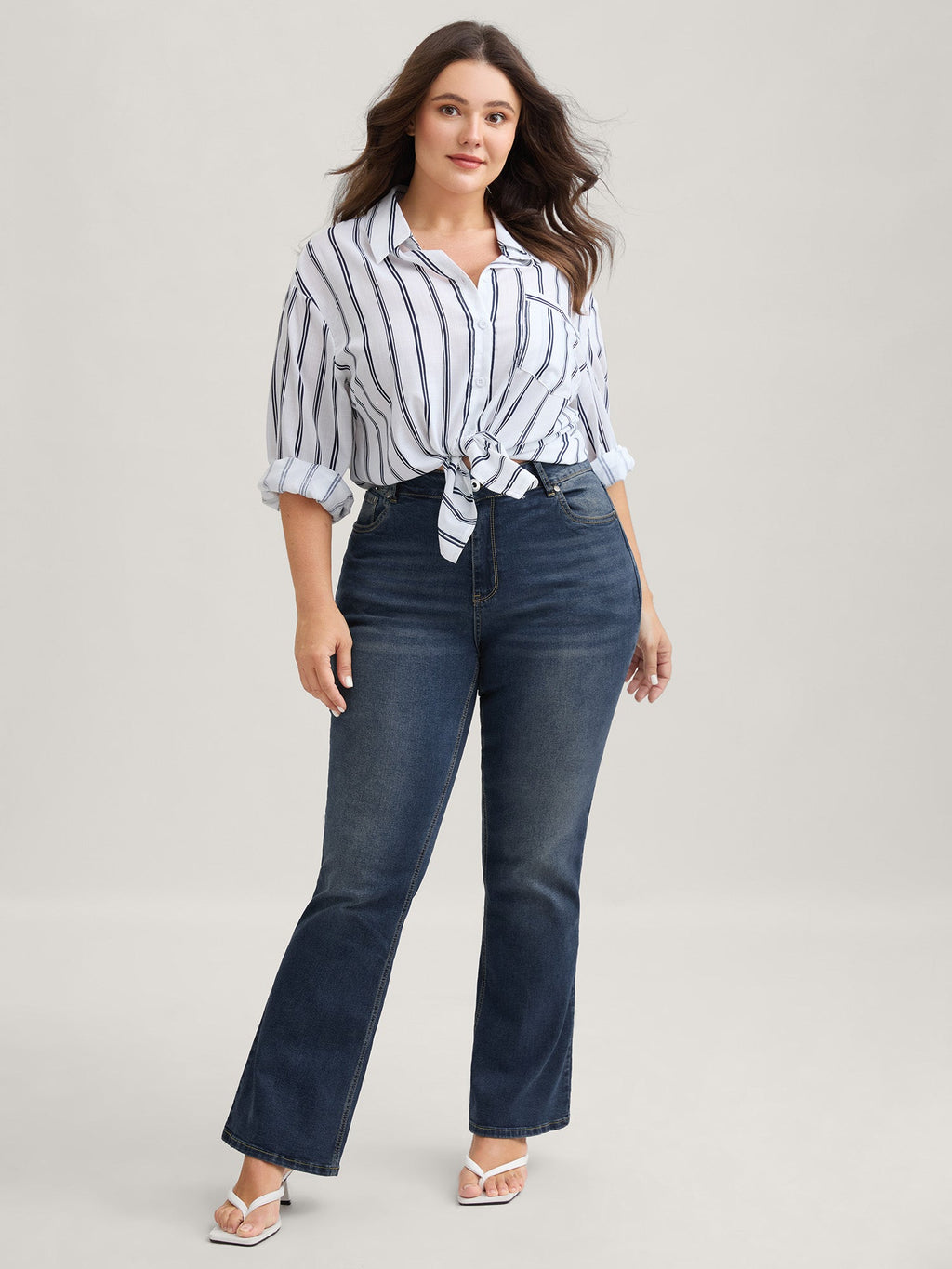 Bootcut Very Stretchy Mid Rise Medium Wash Sculpt Waist Jeans