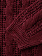 Turtleneck Cable Knit Curved Hem Pullover