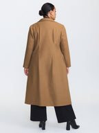 Button Front Pleated Plain Coat