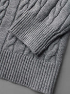 Cable Knit Hooded Zipper Cardigan