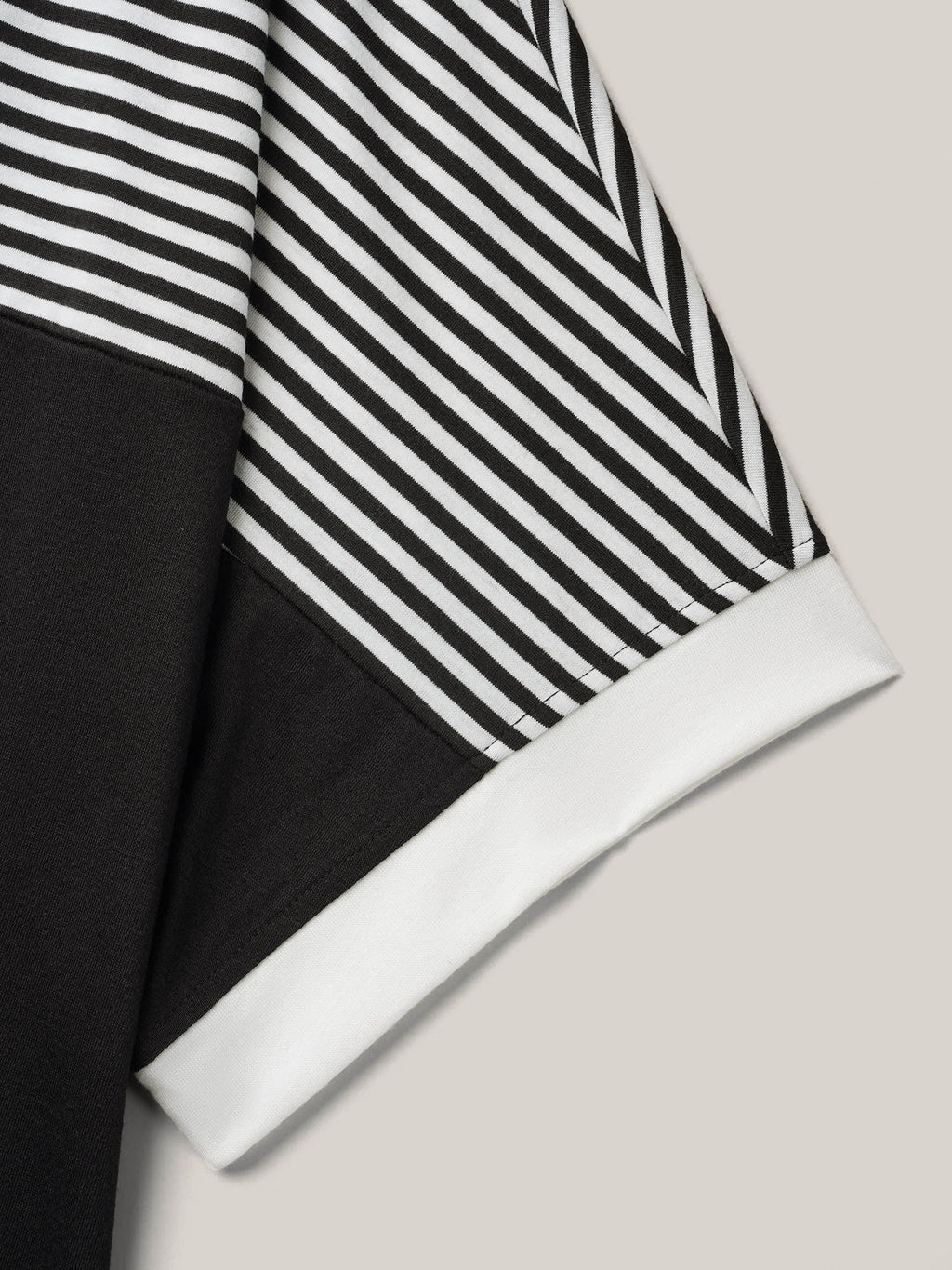 Solid and Striped Contrast Hem T-Shirt