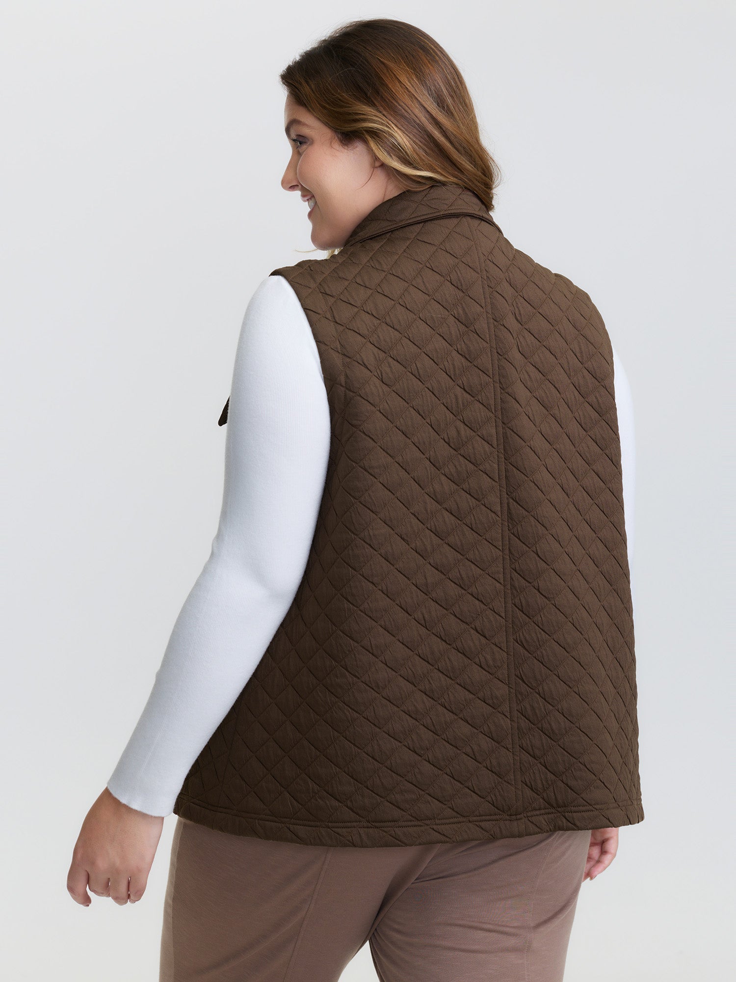 Quilted Chest Pockets Button Vest