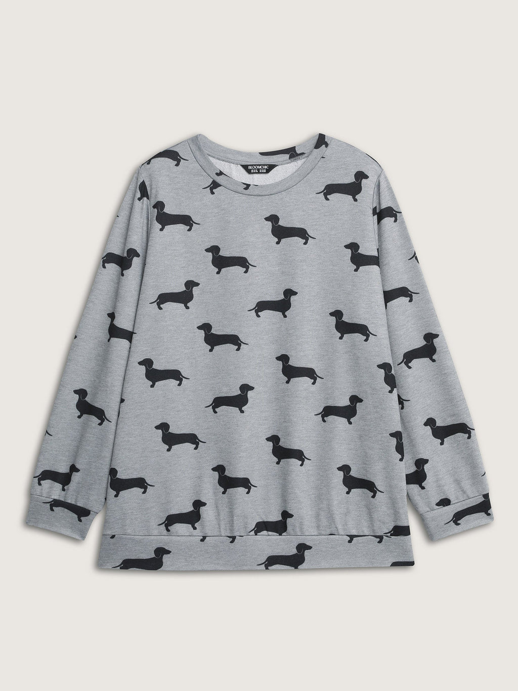Puppy Print Round Neck Sweatshirt