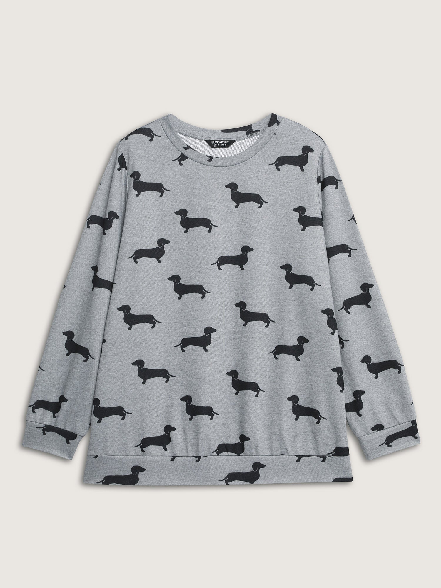 Puppy Print Round Neck Sweatshirt