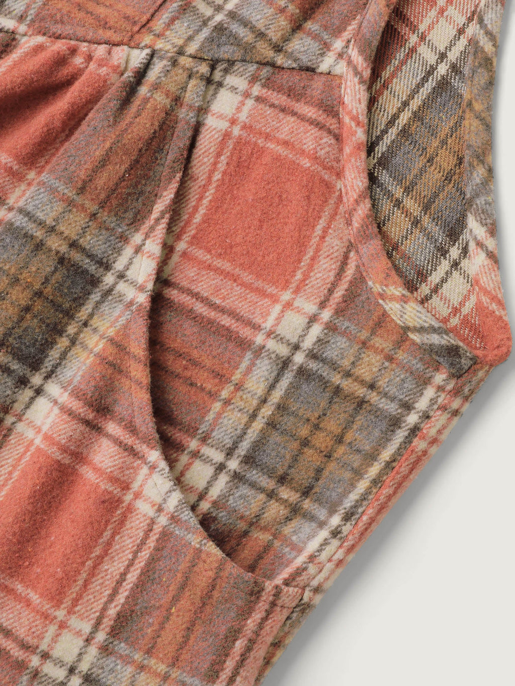 Plaid Flannel Overall Wide-Leg Jumpsuit