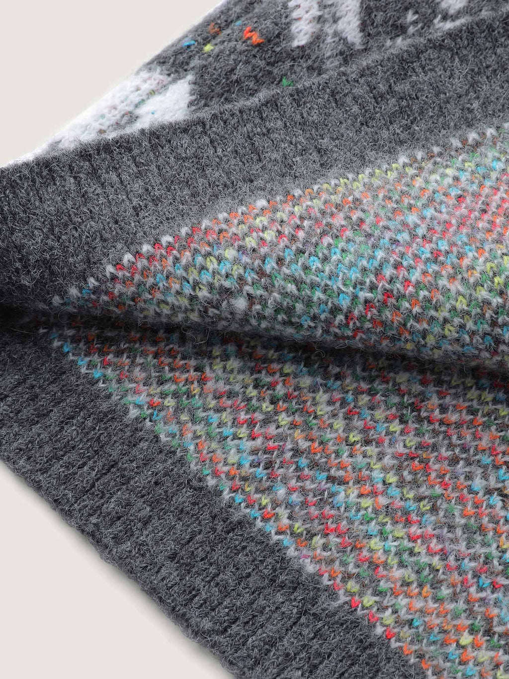 Boho Print Jacquard Hooded Knit Cardigan