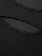 Sequin Sleeve Cut-Out Neck Top