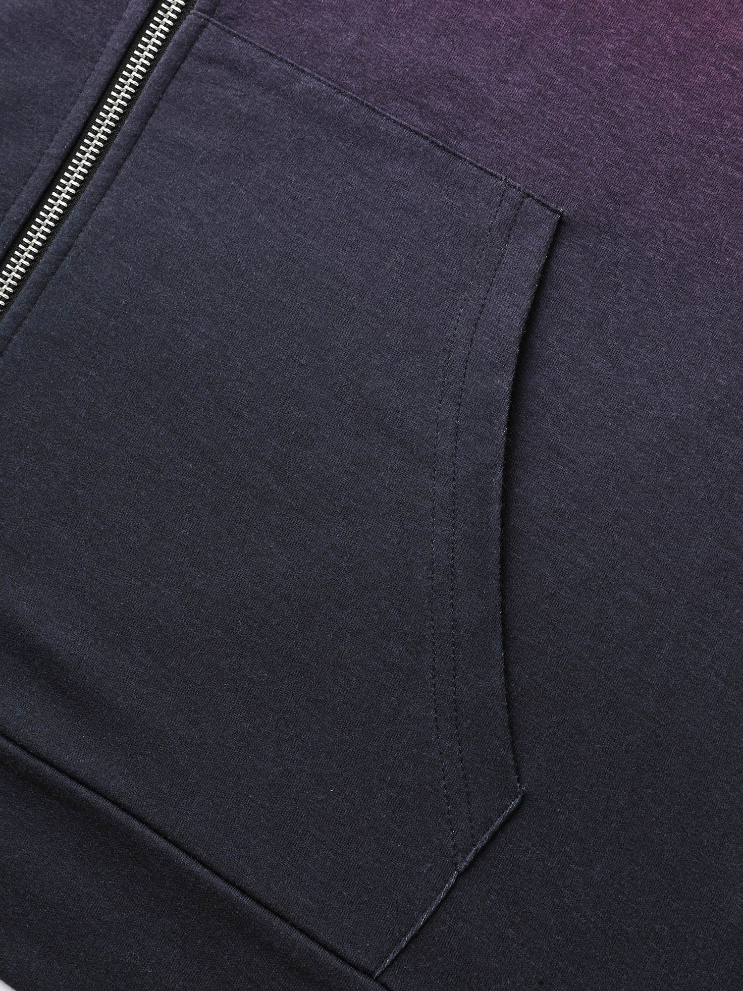 Ombre Gradient Zipper Front Jacket