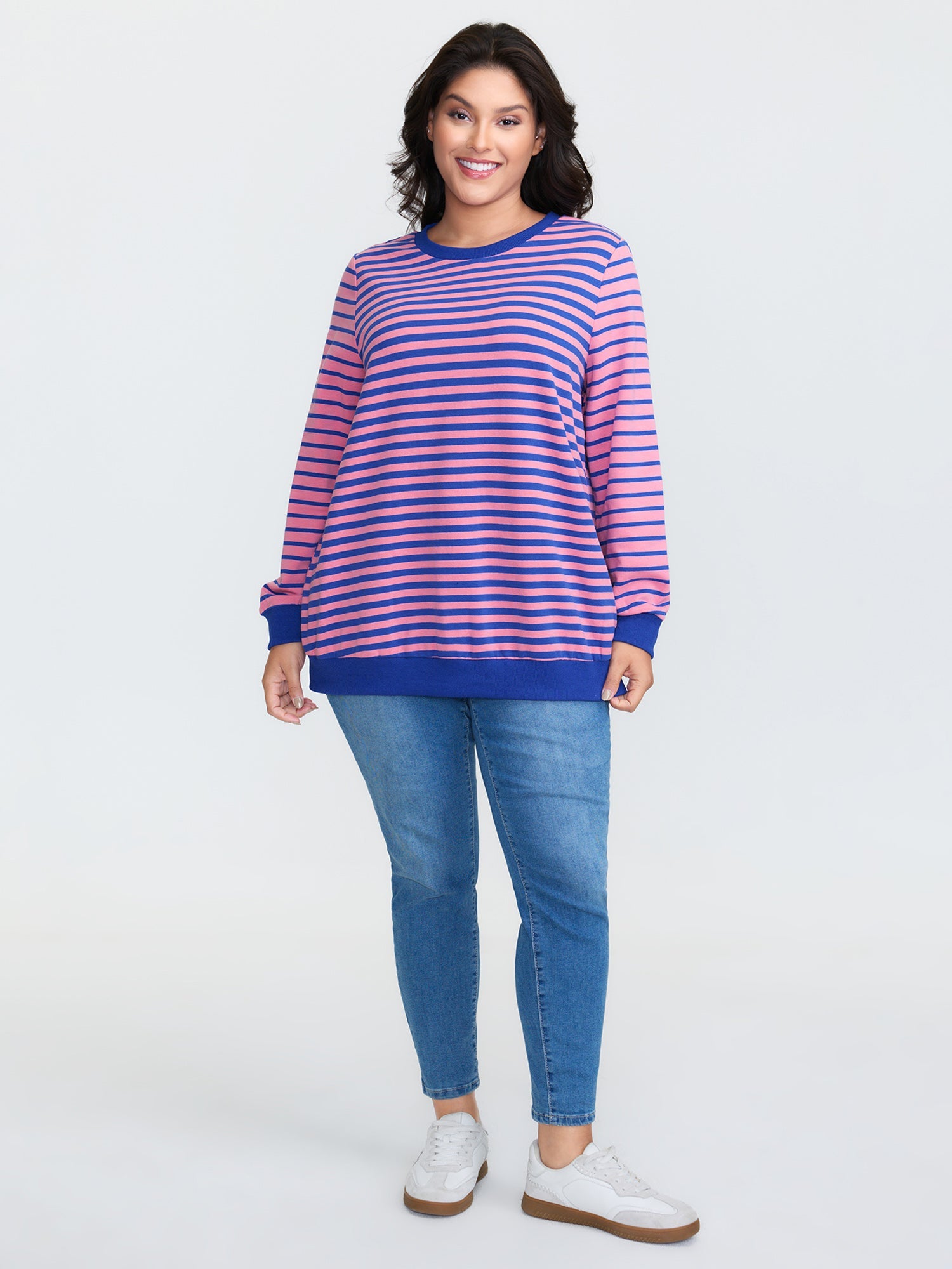Pure Cotton Multicolor Stripe Sweatshirt