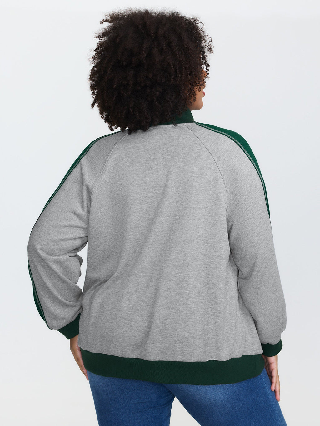 Color Contrast Zipper Pockets Jacket