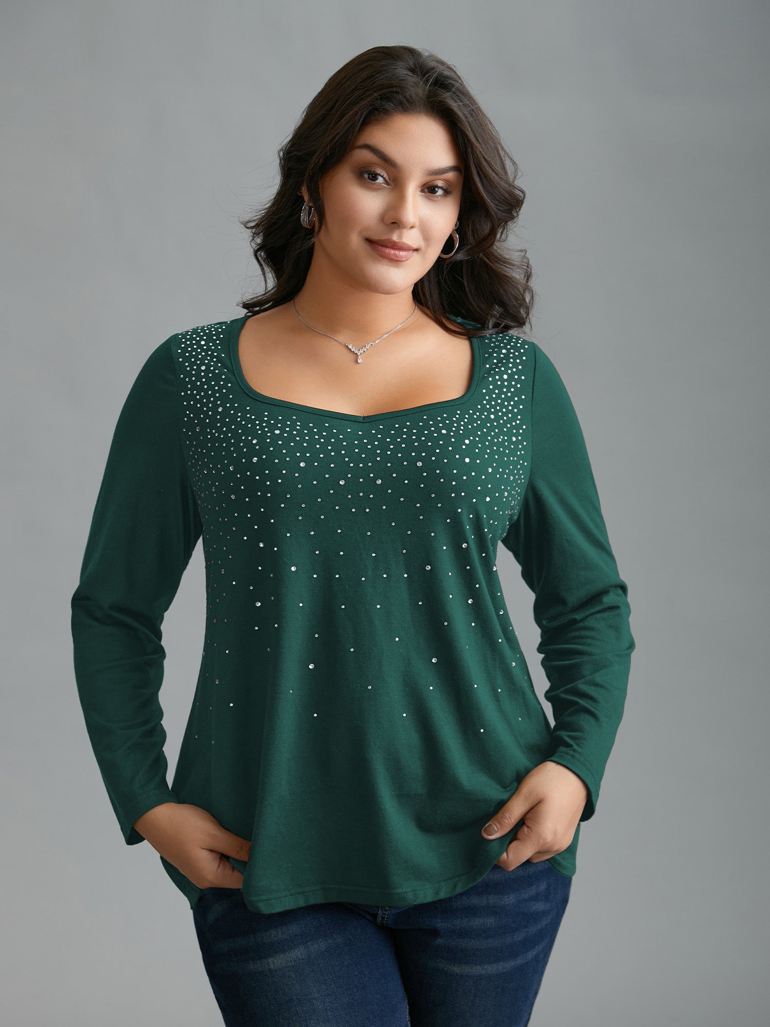 Sequin Stretchy Long Sleeve T-shirt