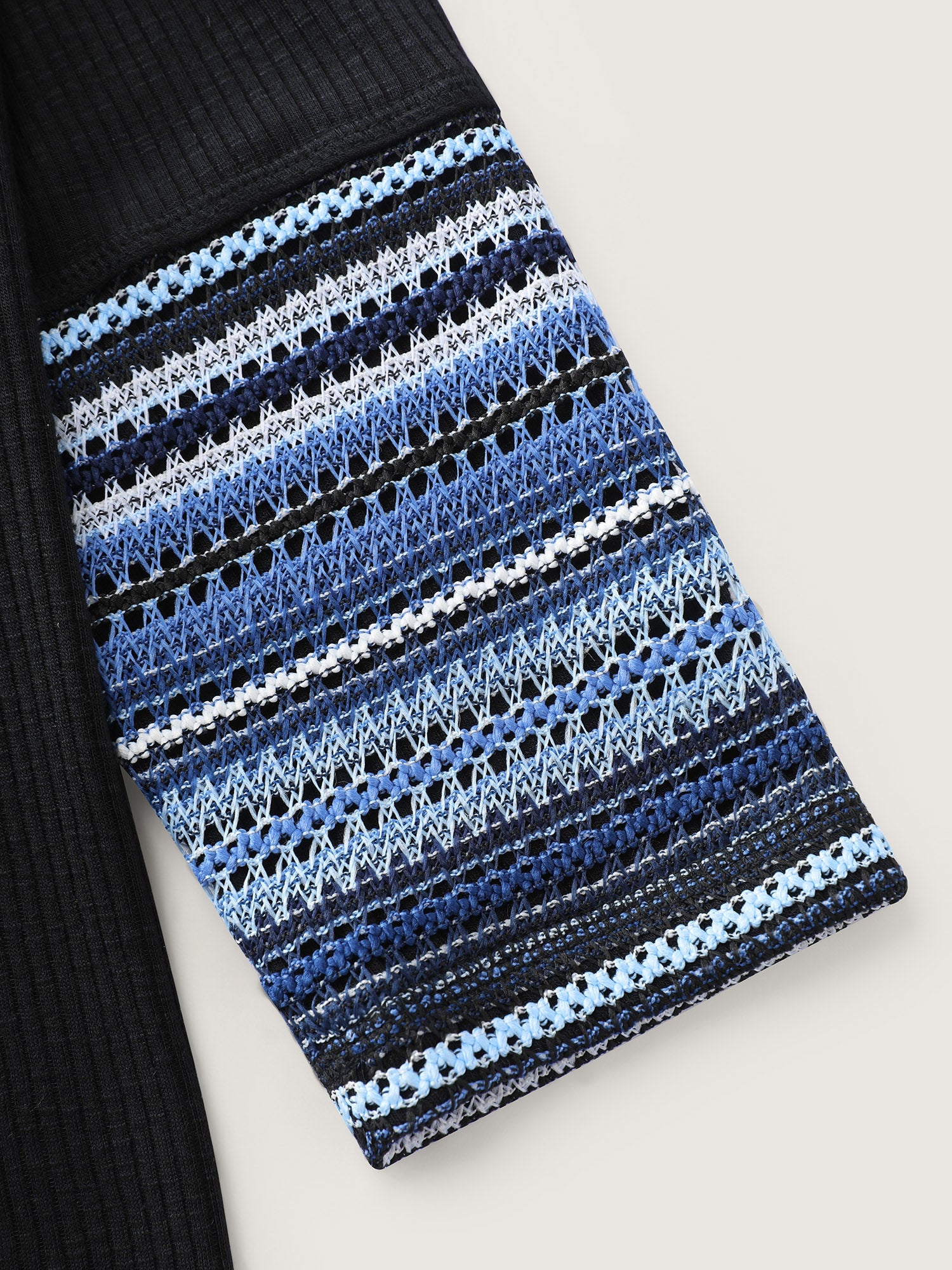 Textured Stripe Contrast Stretchy T-Shirt