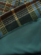 Plaid Pattern Slant Pockets Knee Dress