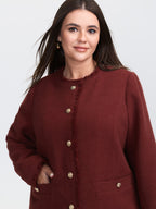 Frayed Edges Button-Down Jacket