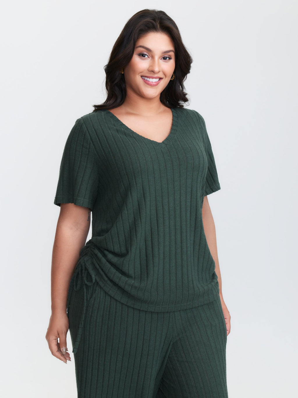 Textured Stretchy Adjustable Tie Lounge Set