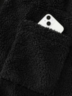 Faux Shearling Zipper Pockets Jacket