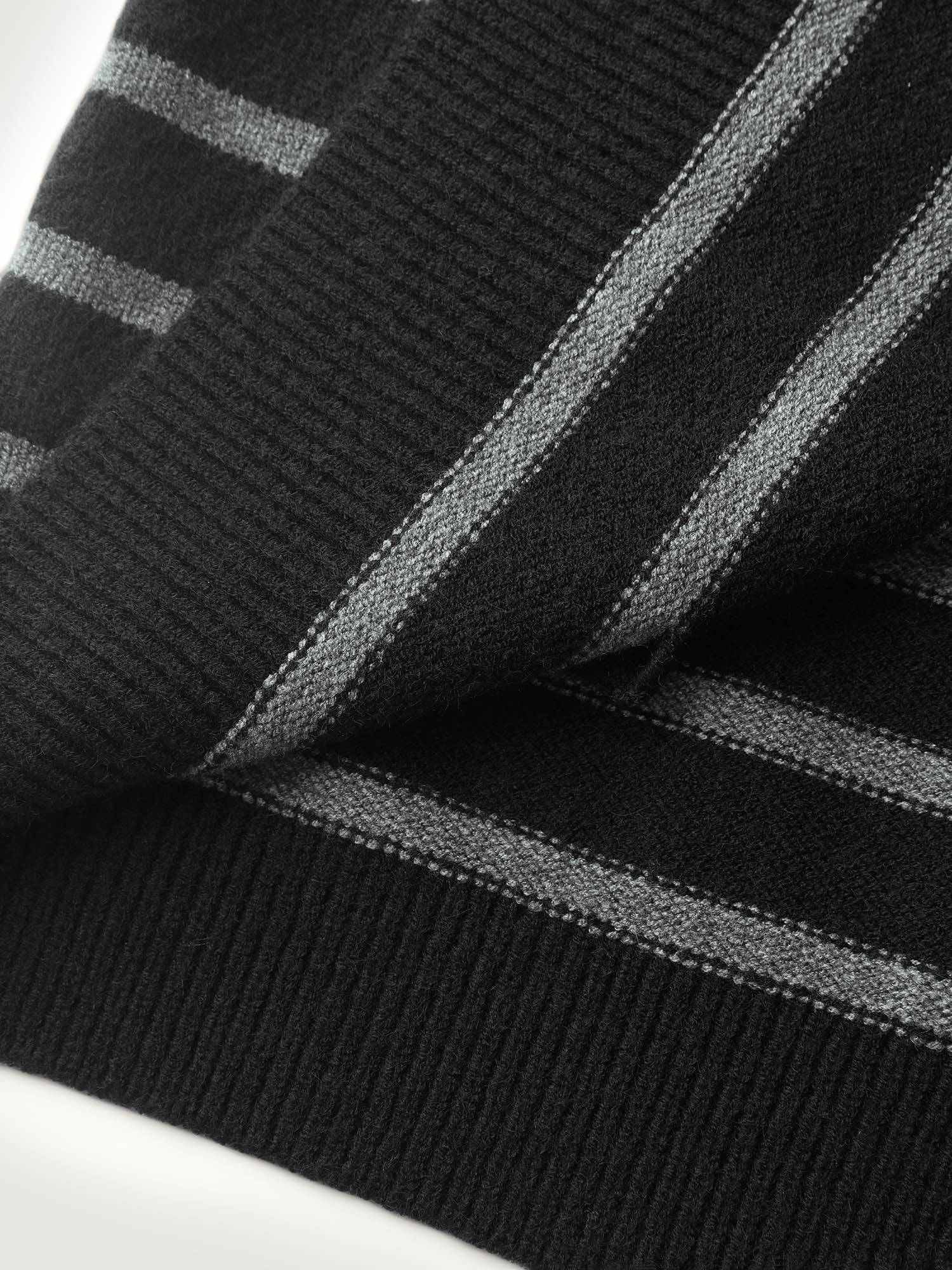 Supersoft Stripe Hooded Zipper Pockets Knit Cardigan