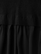 Balloon Sleeve Solid Twofer Sweater