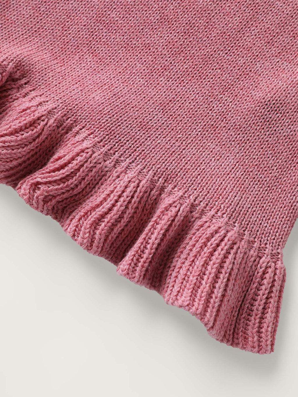 Supersoft Textured Floral Button Ruffled Hem Knit Cardigan