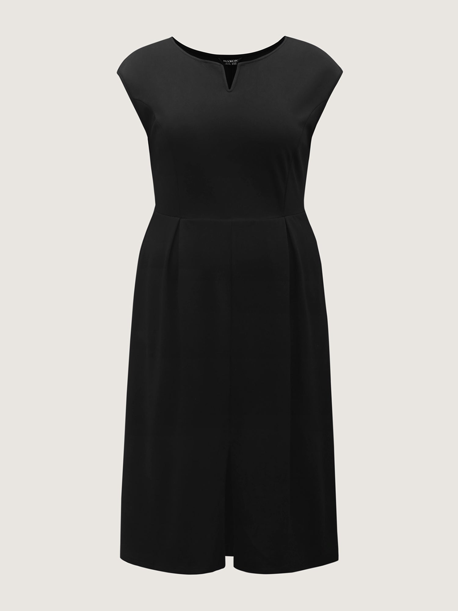 Stretchy Waist Pleated Midi Dress