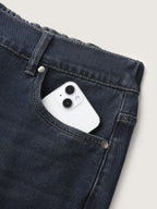 Stretchy Waist Retro Wash Wide-Leg Jeans