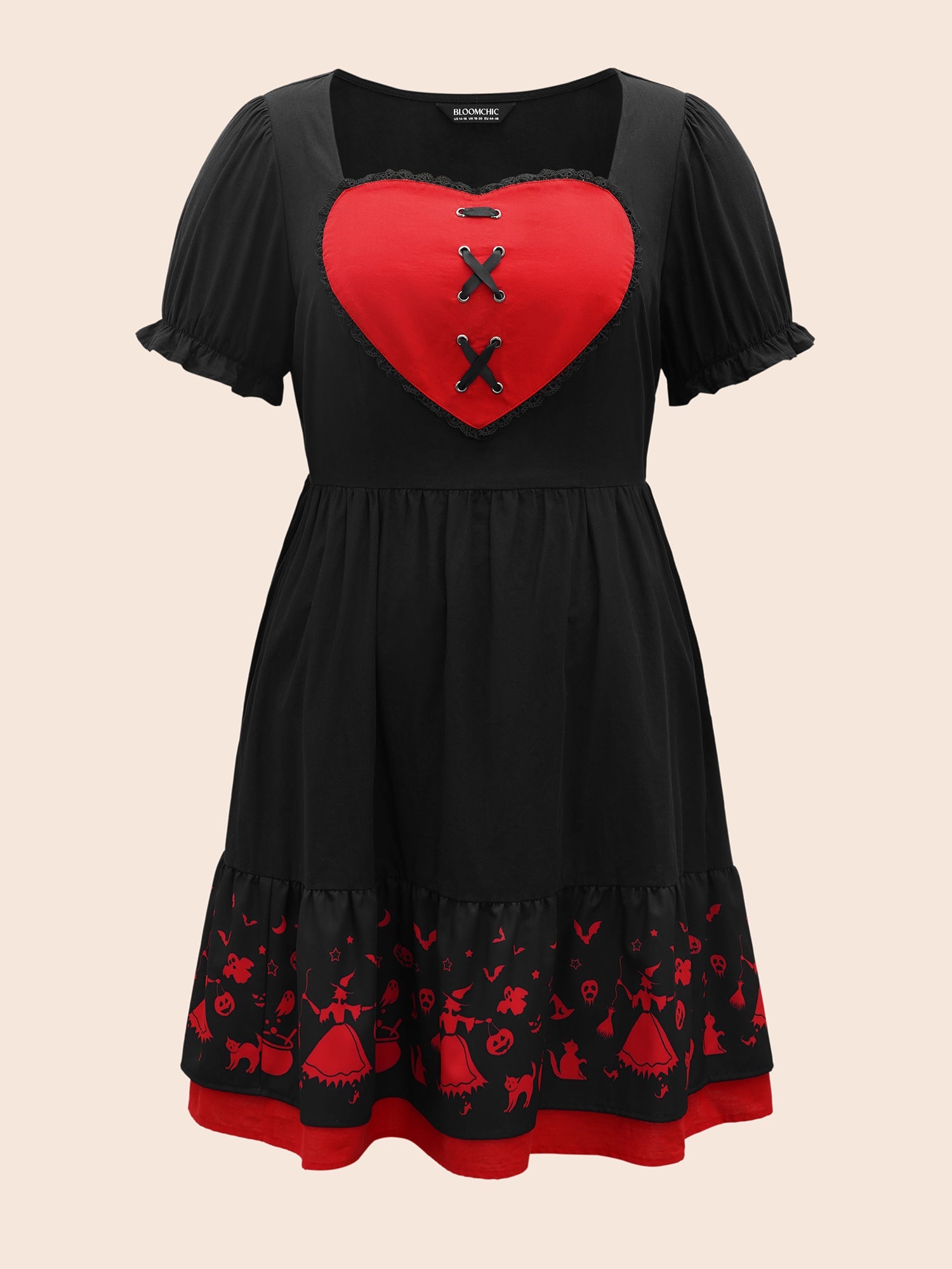 Sweet Romance Heart Motif Midi Dress