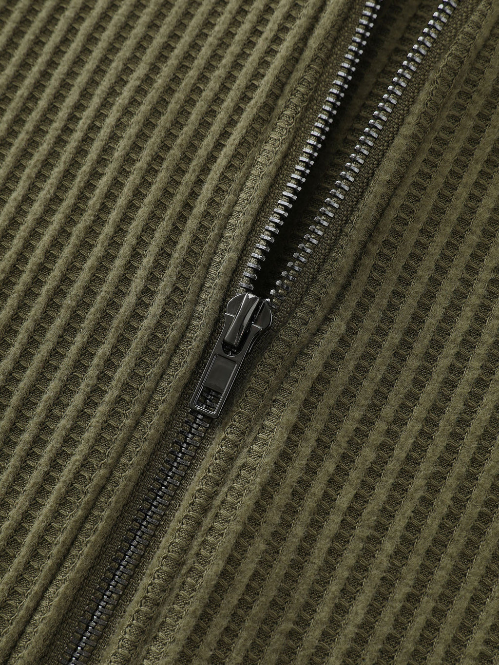 Ribbed Texture Pockets Hooded Coat