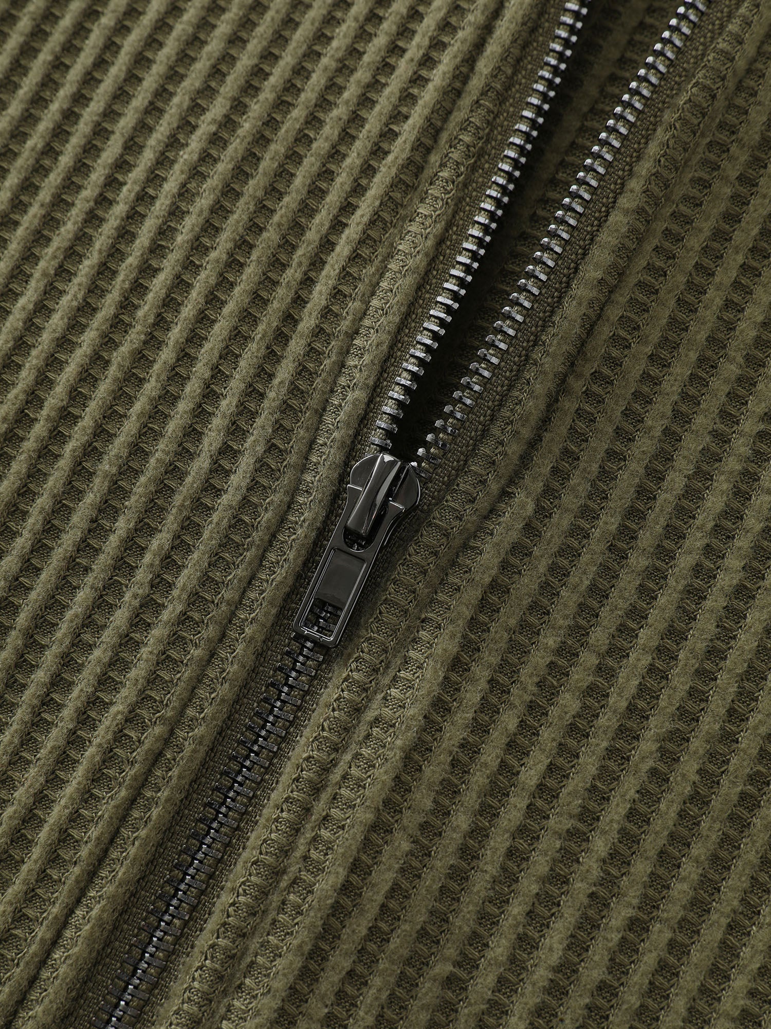 Ribbed Texture Pockets Hooded Coat