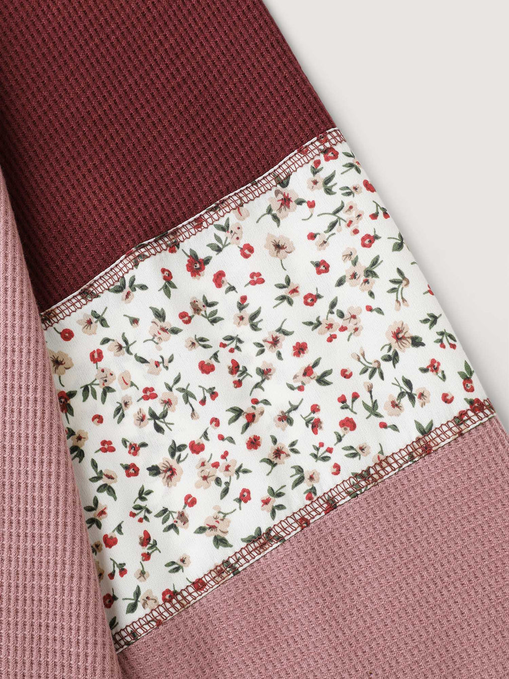 Color Contrast Waffle Knit T-Shirt