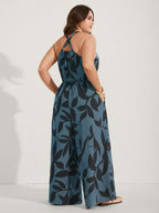 Silhouette Floral Print Sweetheart Jumpsuit