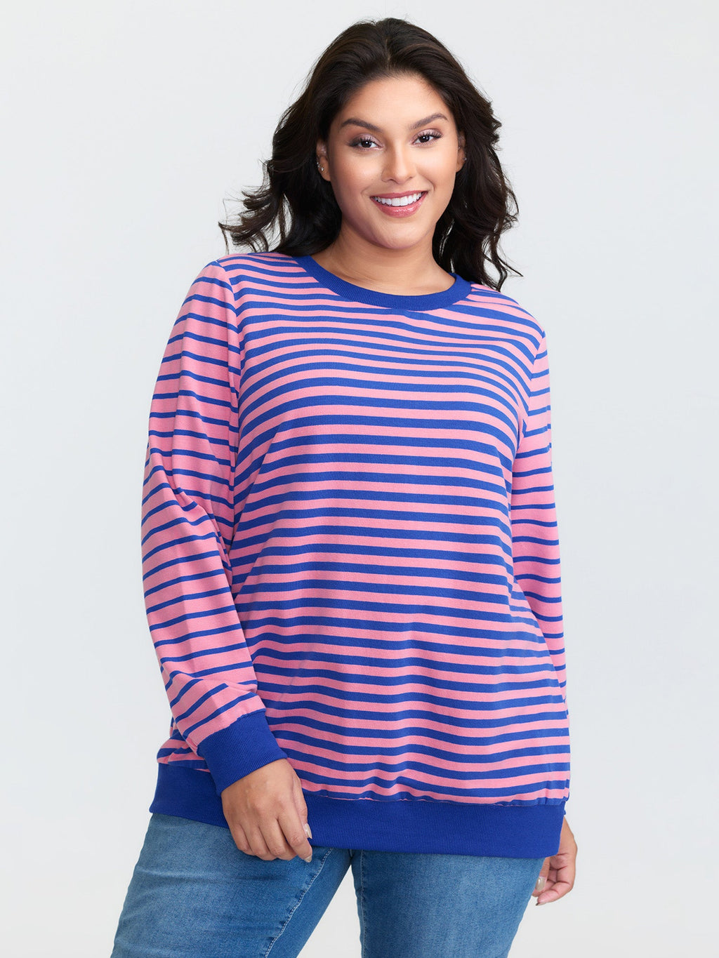 Pure Cotton Multicolor Stripe Sweatshirt