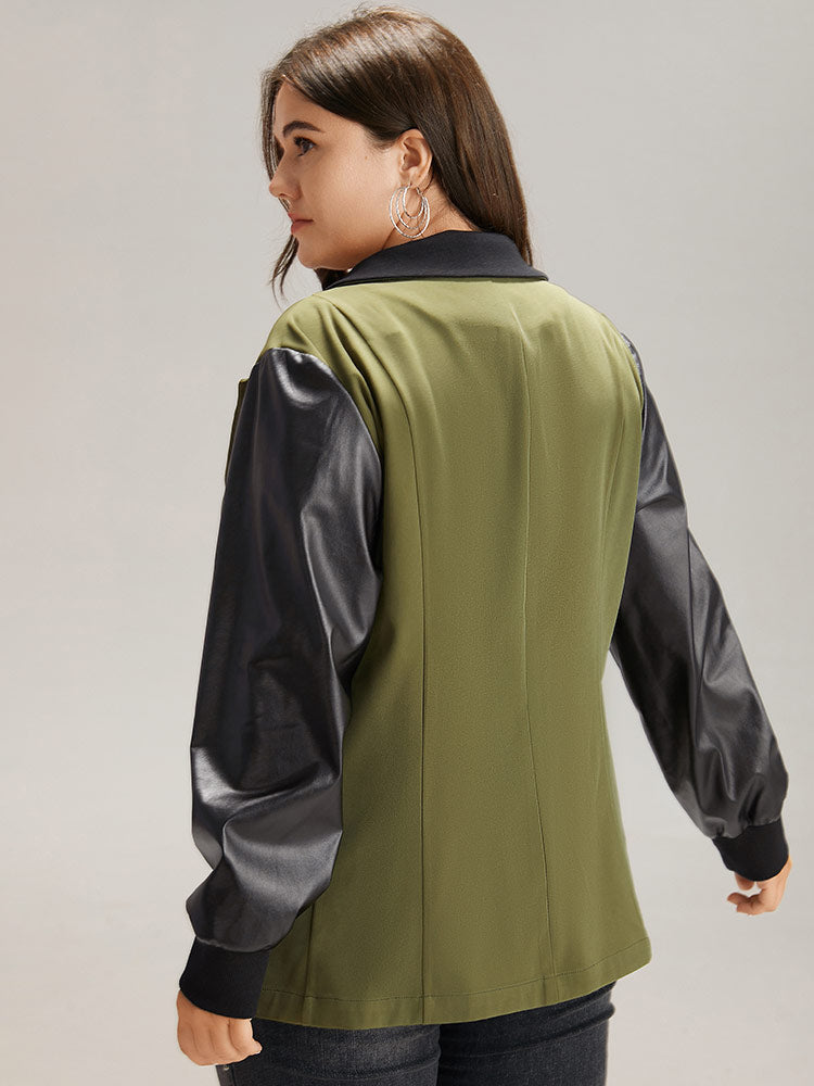 Contrast Flap Pocket Button Fly Coat