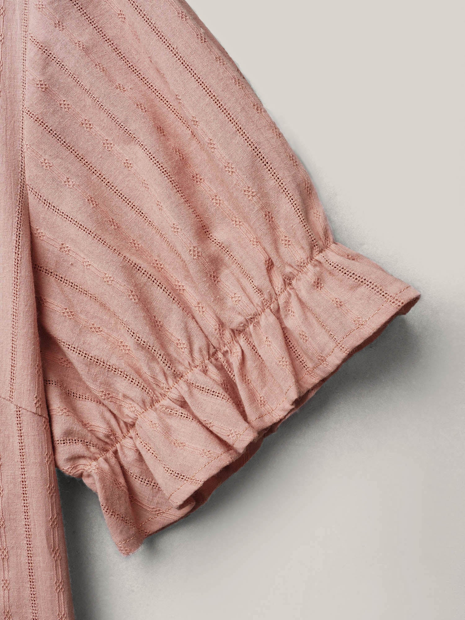 Cotton Square Neck Ruffled Sleeve Shirt