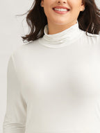 Supersoft Essentials Solid Funnel Neck Knit T-shirt